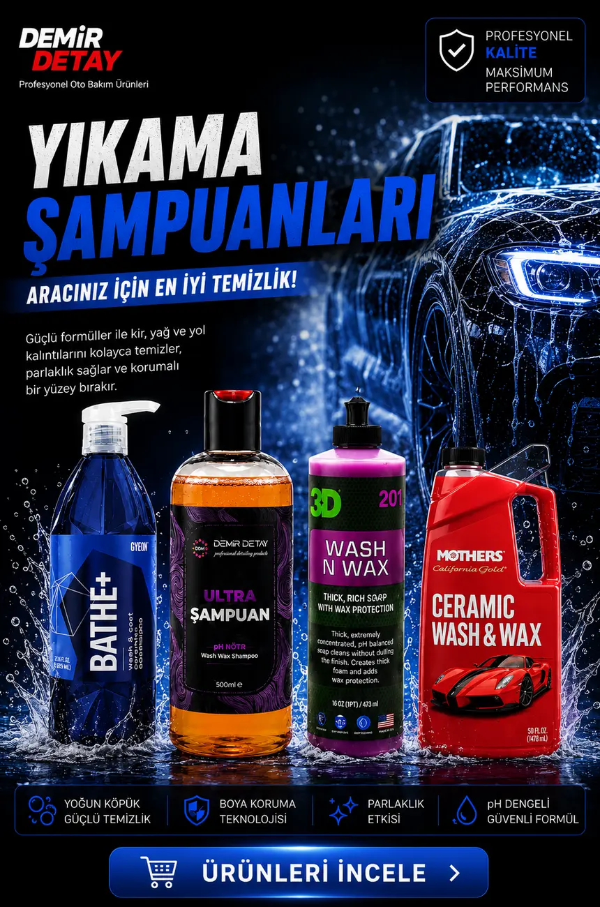 Profesyonel Araç Yıkama Şampuanları | pH Nötr, Yoğun Köpük ve Premium Oto Şampuanları