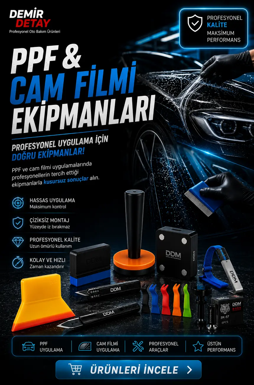 PPF ve Cam Filmi Ekipmanları | Profesyonel PPF Uygulama Araçları, Ragle, Kesici ve Montaj Ekipmanları