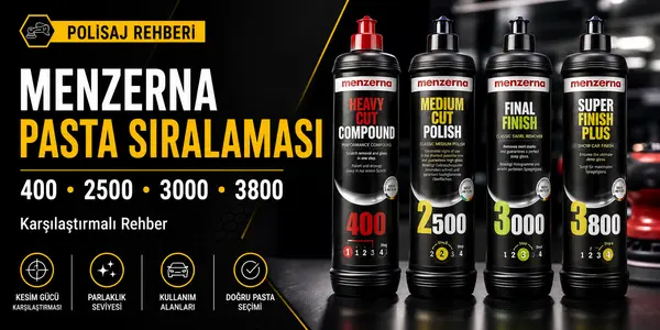 Menzerna Pasta Sıralaması | 400, 2500, 3000 ve 3800 Karşılaştırması