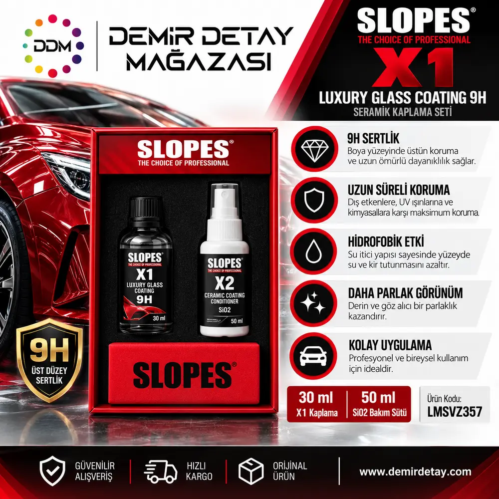 Slopes X1 9H Seramik Kaplama 30 ml | Glass Coating Set