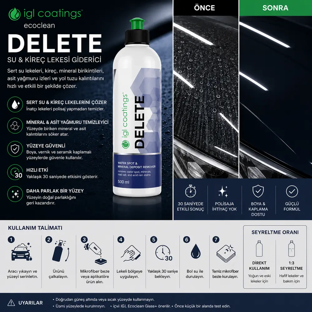 IGL Coatings Ecoclean Delete Su ve Kireç Lekesi Giderici 500 ml