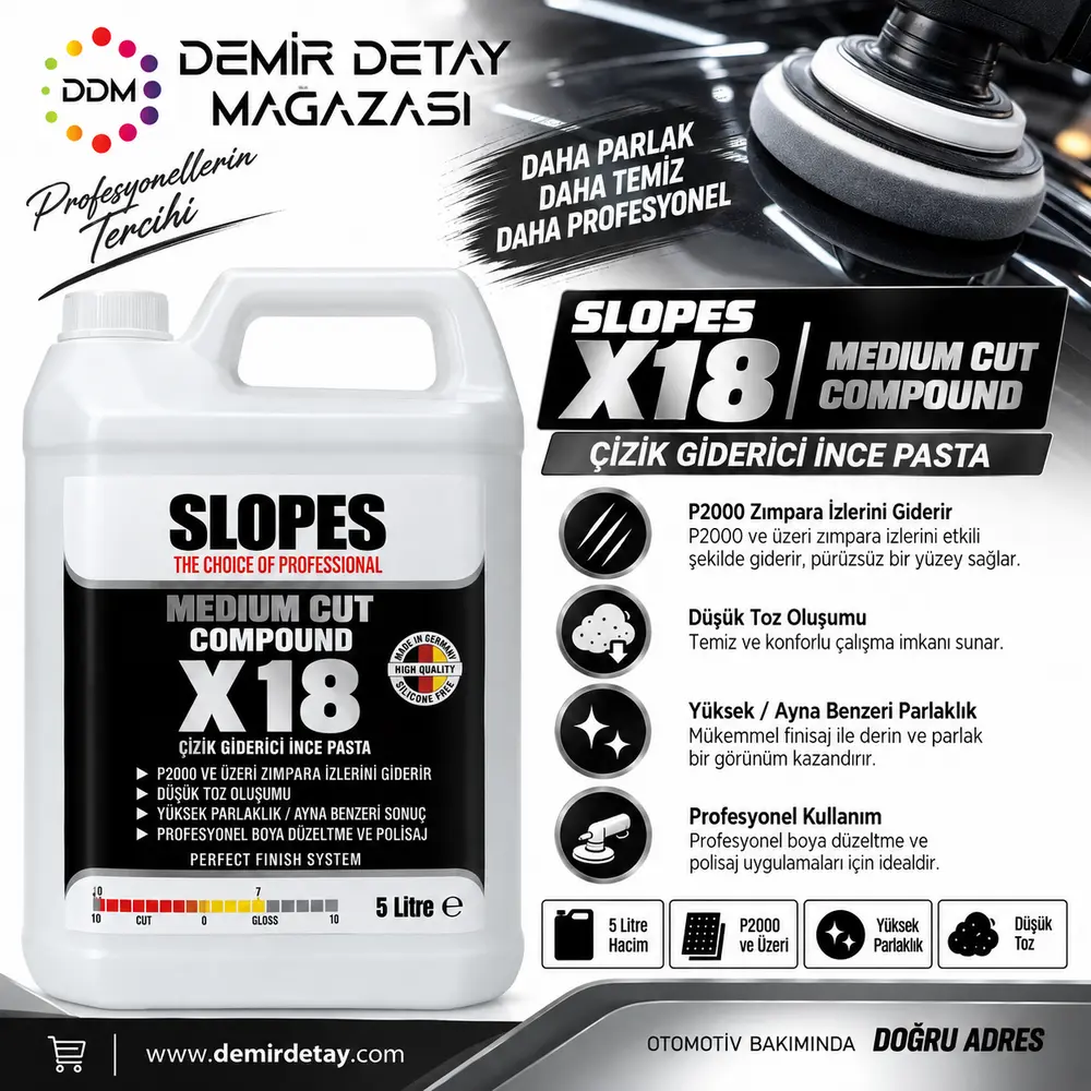 Slopes X18 Çizik Giderici İnce Pasta 5 L | P2000