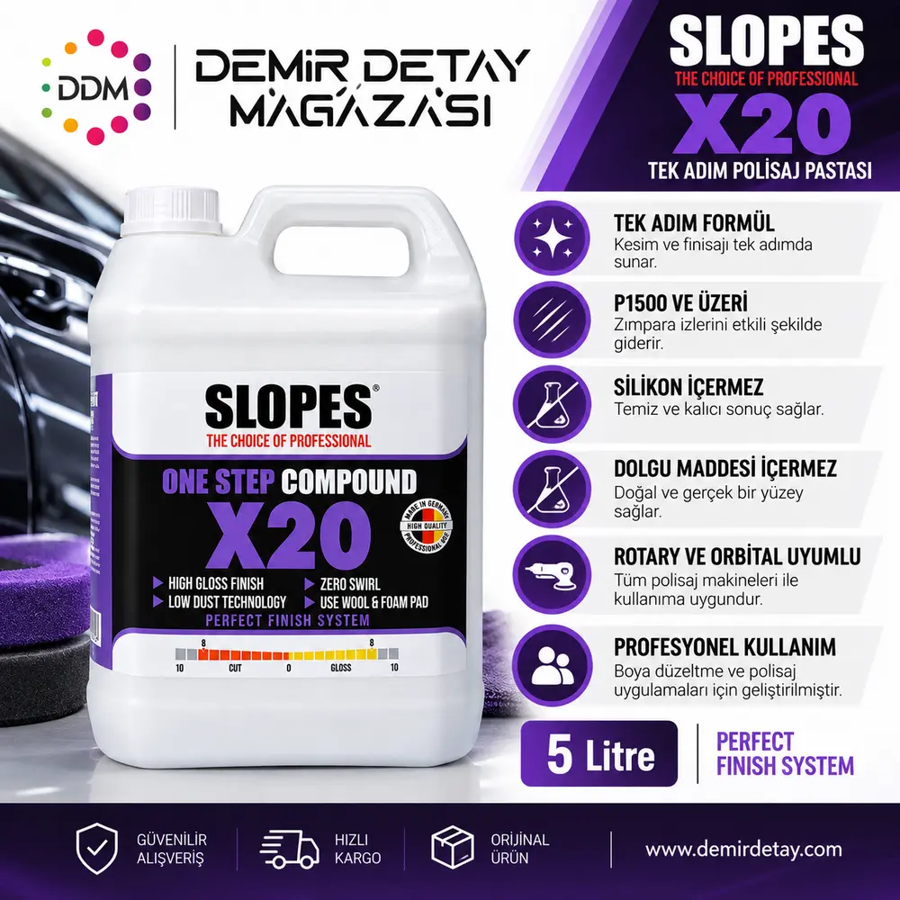 Slopes X20 Tek Adım Çizik Giderici Pasta 5 Litre