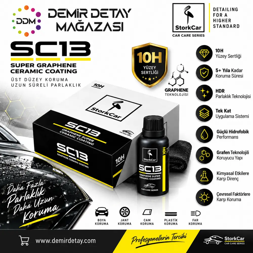StorkCar SC13 Super Graphene 10H Grafen Nano Seramik Kaplama 30 ml