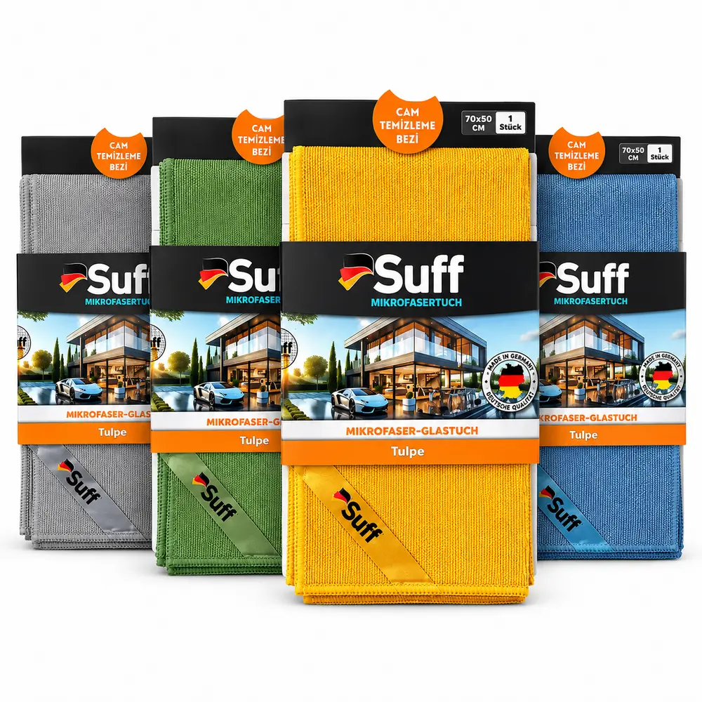 Suff Tulpe Mikrofiber Cam Temizleme Bezi 70x50 cm | İz Bırakmaz