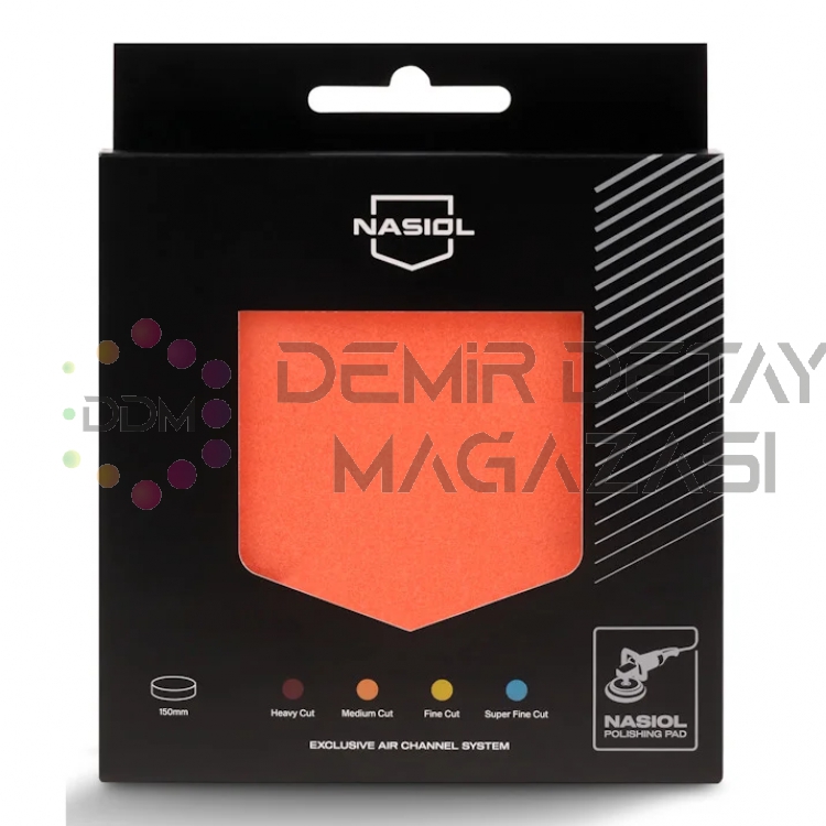 Nasiol Özel Hava Kanallı 150 MM Medium Cut Turuncu Polisaj Pedi | Orta Kesim Pasta Süngeri