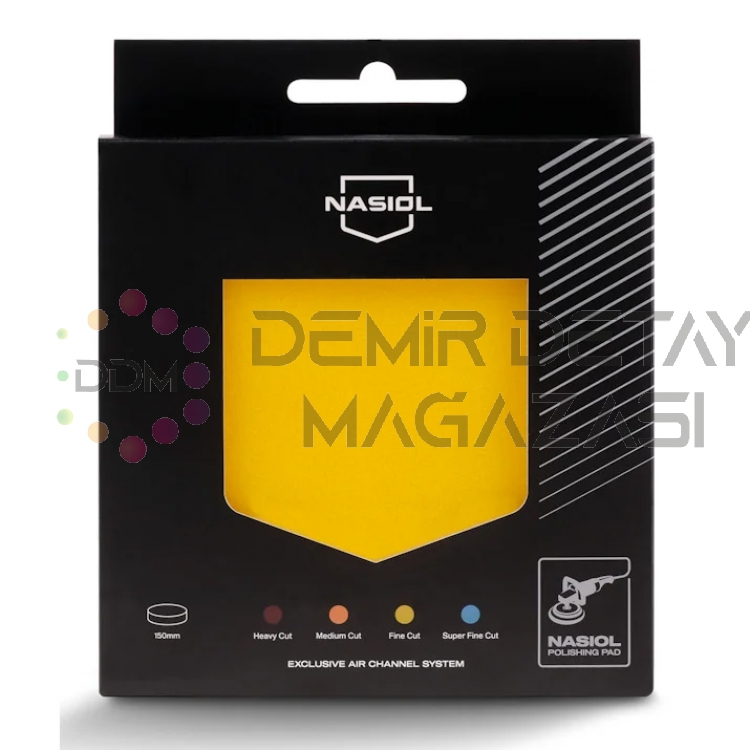 Nasiol Özel Hava Kanallı 150 MM Fine Cut Sarı Polisaj Pedi | İnce Çizik ve Hare Giderici Sünger