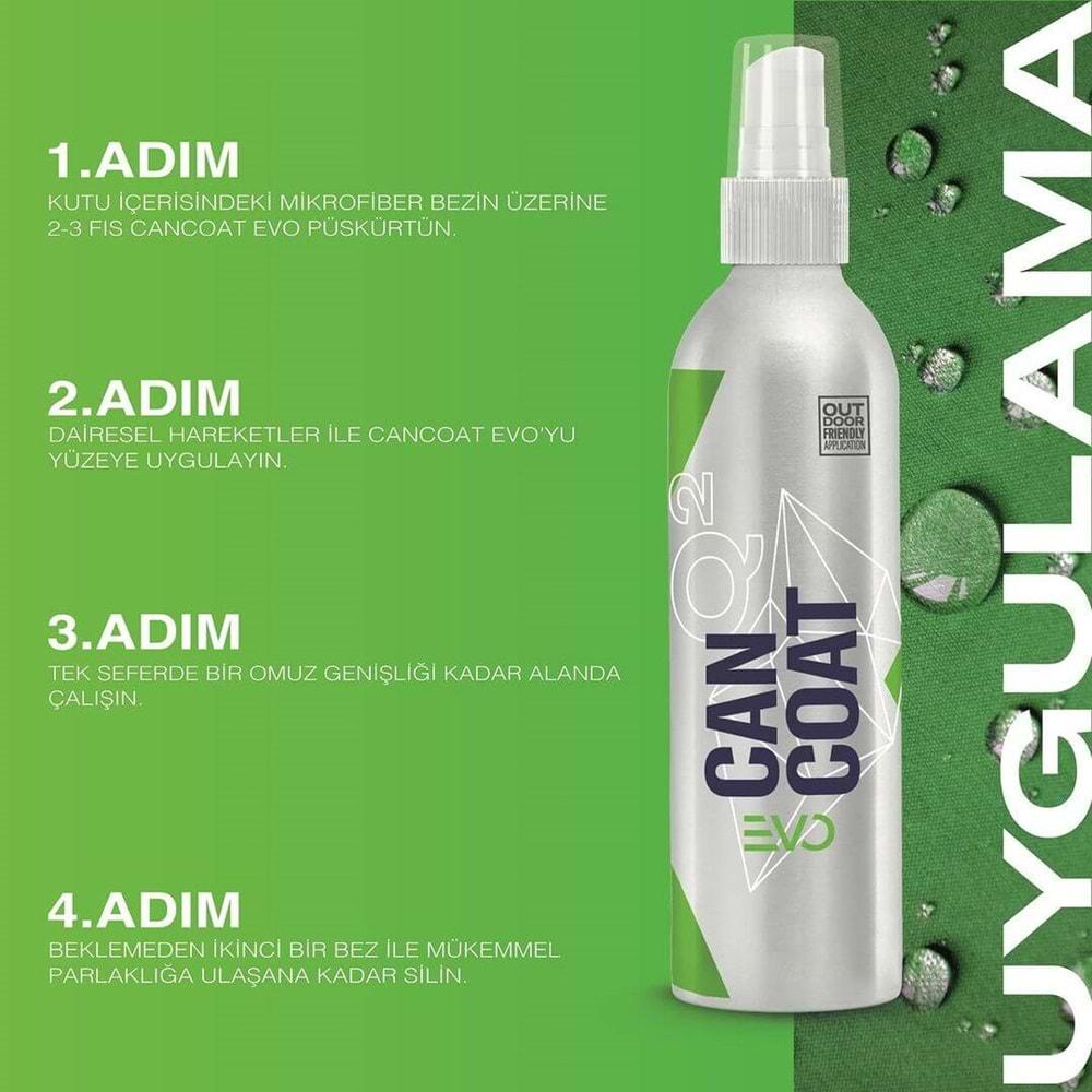 Gyeon Q² CanCoat EVO Hidrofobik Nano Seramik Kaplama Seti 200 ML | SiO₂ Sprey Seramik Kaplama ve 12 Ay Koruma
