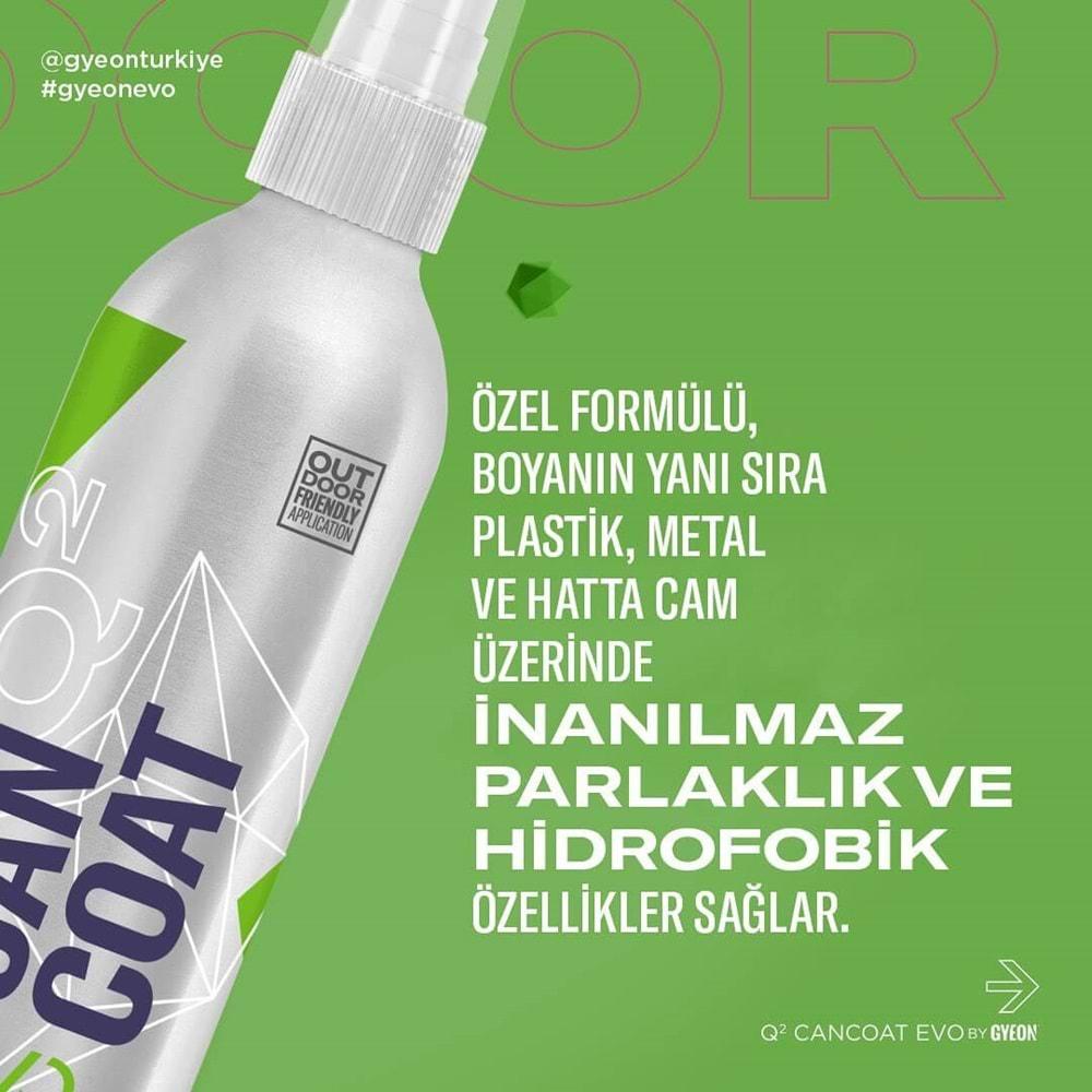 Gyeon Q² CanCoat EVO Hidrofobik Nano Seramik Kaplama Seti 200 ML | SiO₂ Sprey Seramik Kaplama ve 12 Ay Koruma