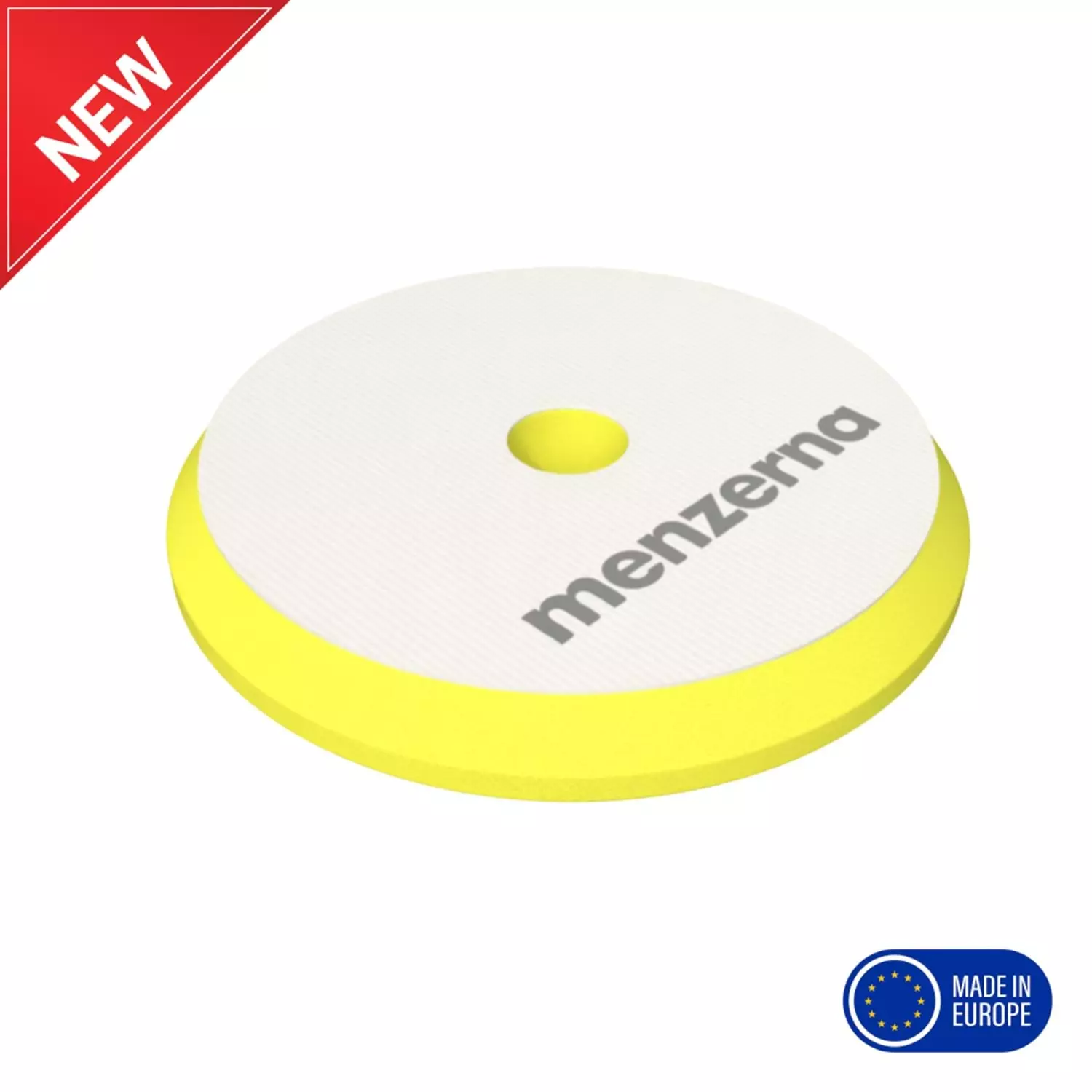 MENZERNA Rotary ve Orbital Uyumlu İnce Pasta Süngeri 130/150mm - Sarı | Orta Çizik Giderici Ped