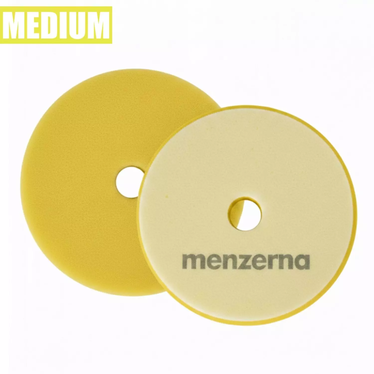 MENZERNA Rotary ve Orbital Uyumlu İnce Pasta Süngeri 130/150mm - Sarı | Orta Çizik Giderici Ped