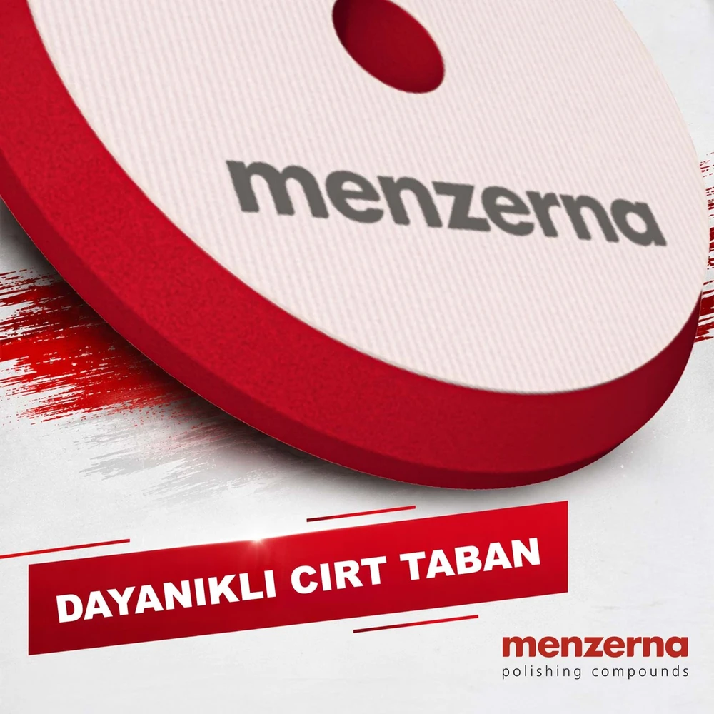 Menzerna Heavy Cut Kırmızı Kalın Pasta Süngeri 155/180 mm – Rotary ve Orbital Uyumlu