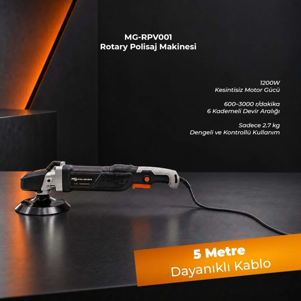 MG PS MG-RPV001 1200W Rotary Polisaj Makinesi – 150 mm Taban