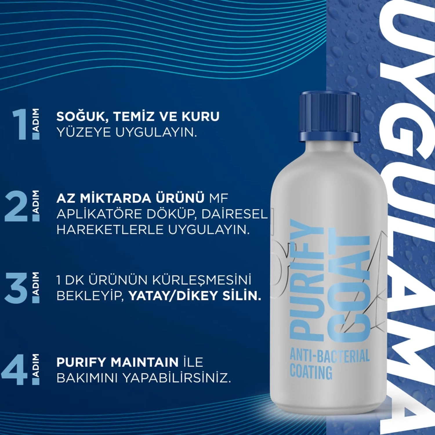 Gyeon Q² PurifyCoat Antibakteriyel Yüzey Koruma Seramik Kaplama 100 ML | 12 Ay Dayanımlı İç Mekan Koruması