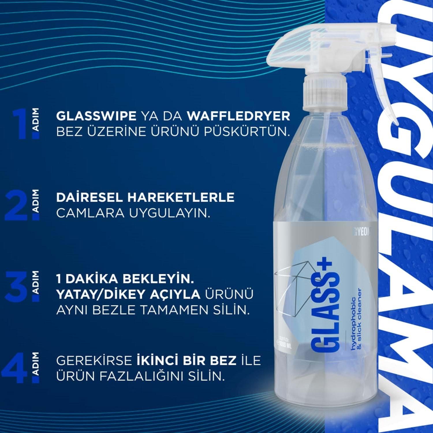 Gyeon Q²M Glass+ Araç Cam Yağmur Kaydırıcı Su İtici ve Temizleyici 1000 ML | Hidrofobik Cam Temizleyici