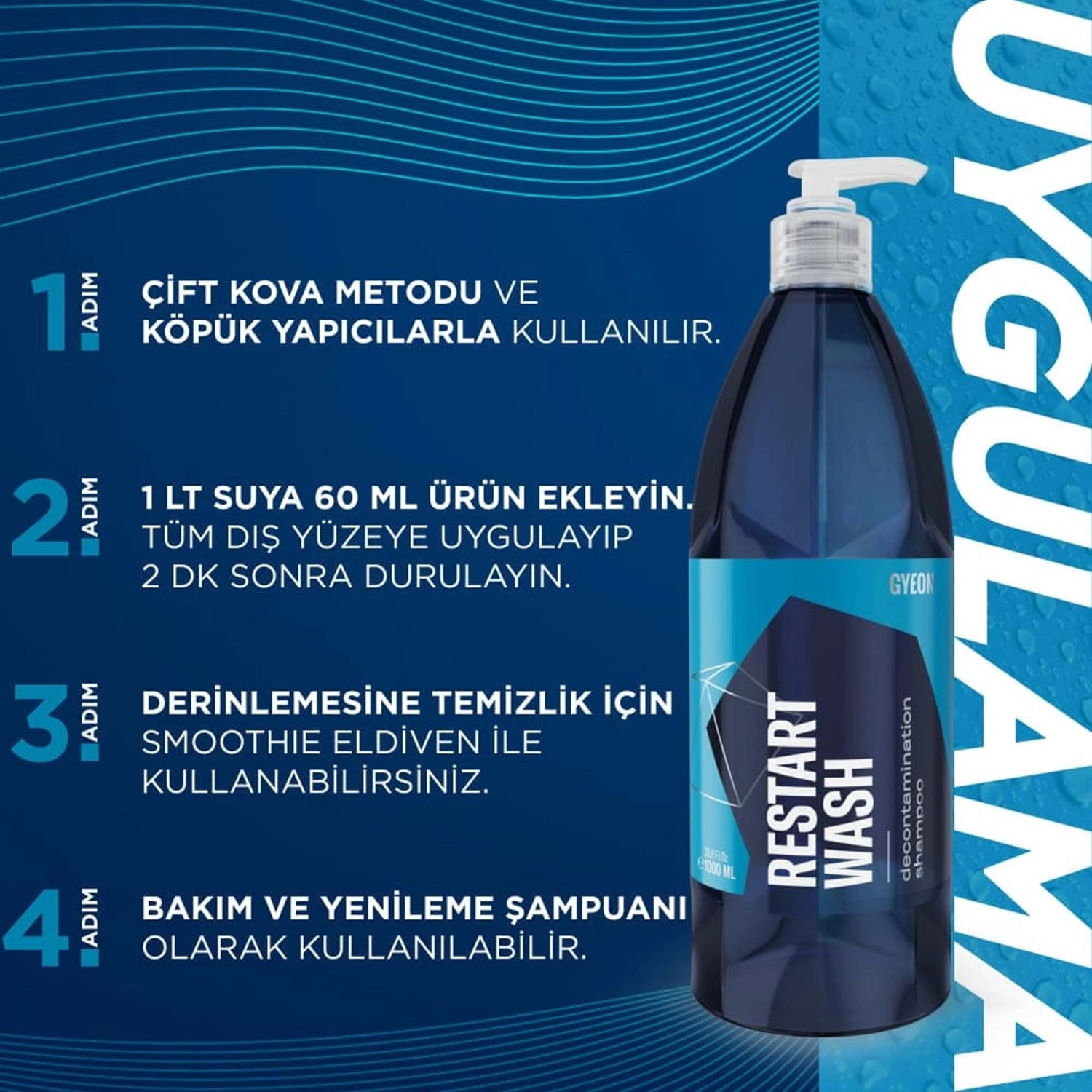 Gyeon Q²M RestartWash Seramik Kaplama ve PPF Yenileyici Asidik Şampuan 500 ML | Kaplama Canlandırıcı Decon Shampoo
