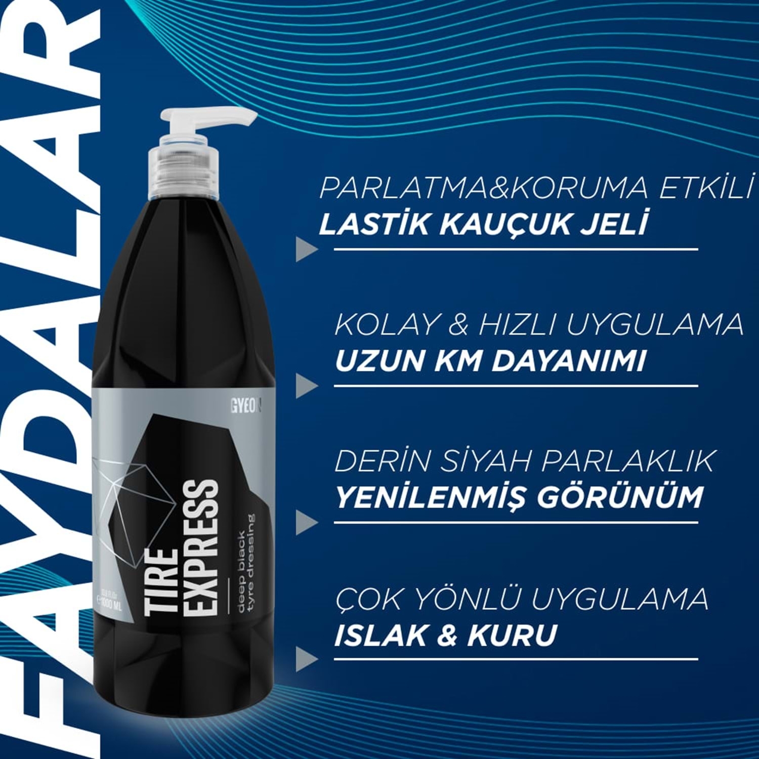 Gyeon Q²M Tire Express Lastik Parlatıcı 500 ML | Doğal Mat Görünüm ve Su Bazlı Lastik Bakımı