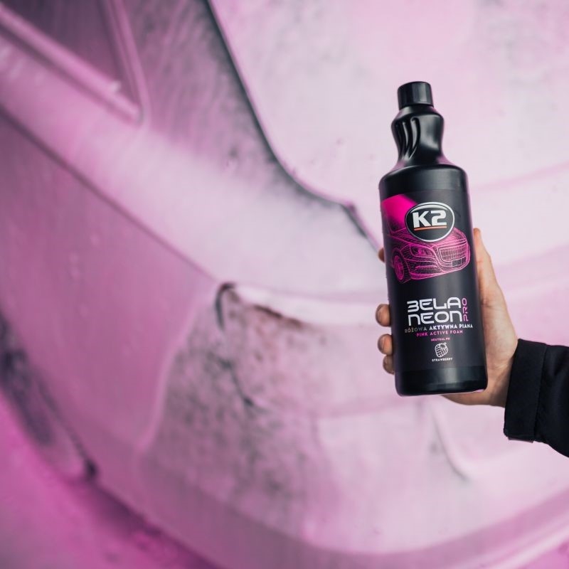 K2 Bela Pro Neon pH Nötr Aktif Bileşenli Ön Yıkama Köpüğü 1 Litre | Pembe Snow Foam ve Kova Şampuanı