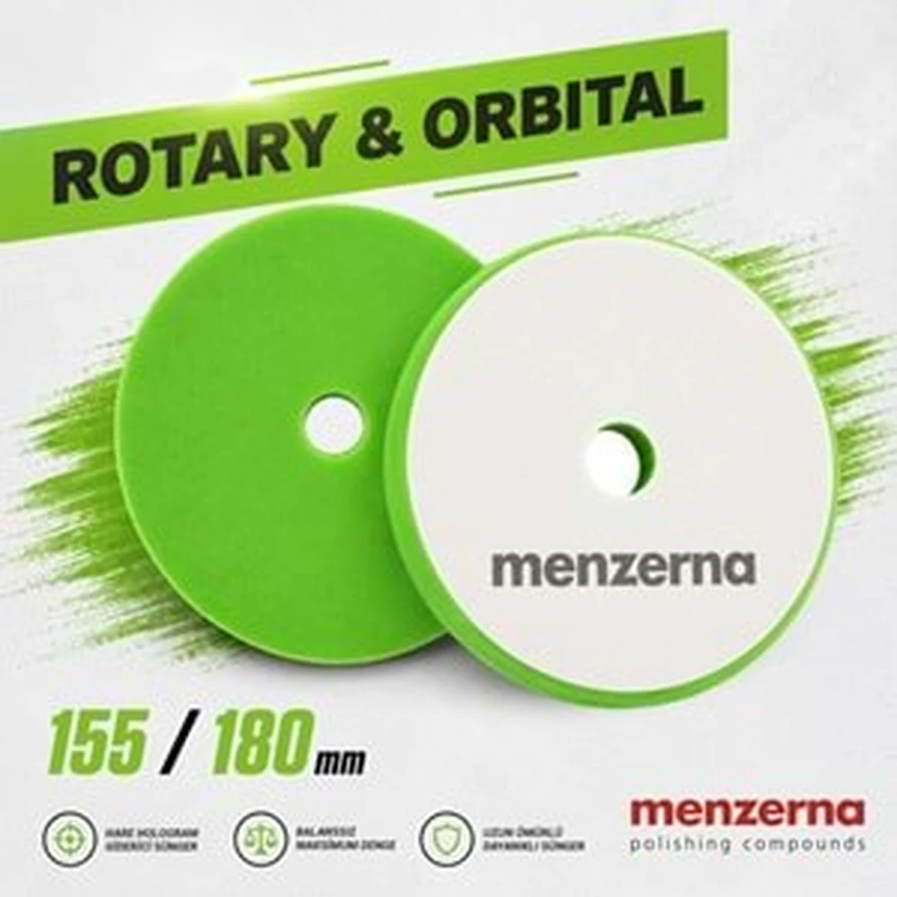 Menzerna Soft Cut Hare Giderici Cila Süngeri 155/180 mm Yeşil – Rotary ve Orbital Uyumlu