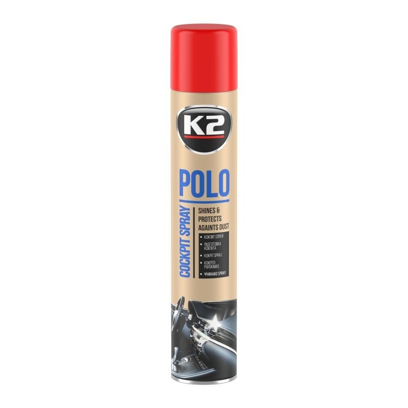 K2 Polo Cockpit Çilek Plastik, Vinil ve Ahşap Koruyucu 750 ML | Torpido Parlatıcı ve İç Trim Bakım Spreyi