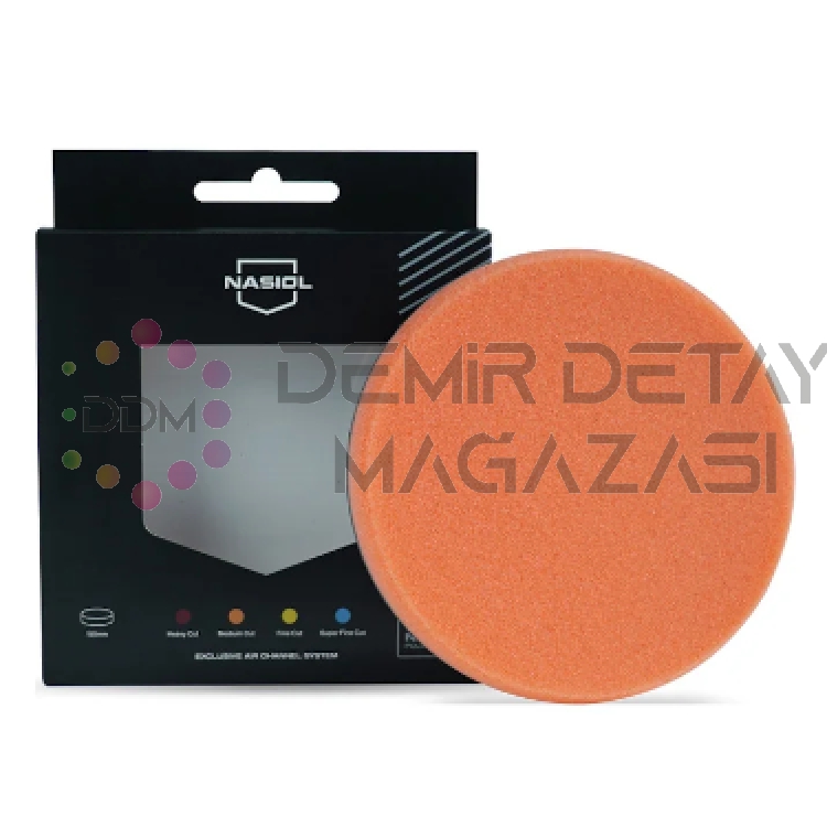 Nasiol Özel Hava Kanallı 150 MM Medium Cut Turuncu Polisaj Pedi | Orta Kesim Pasta Süngeri