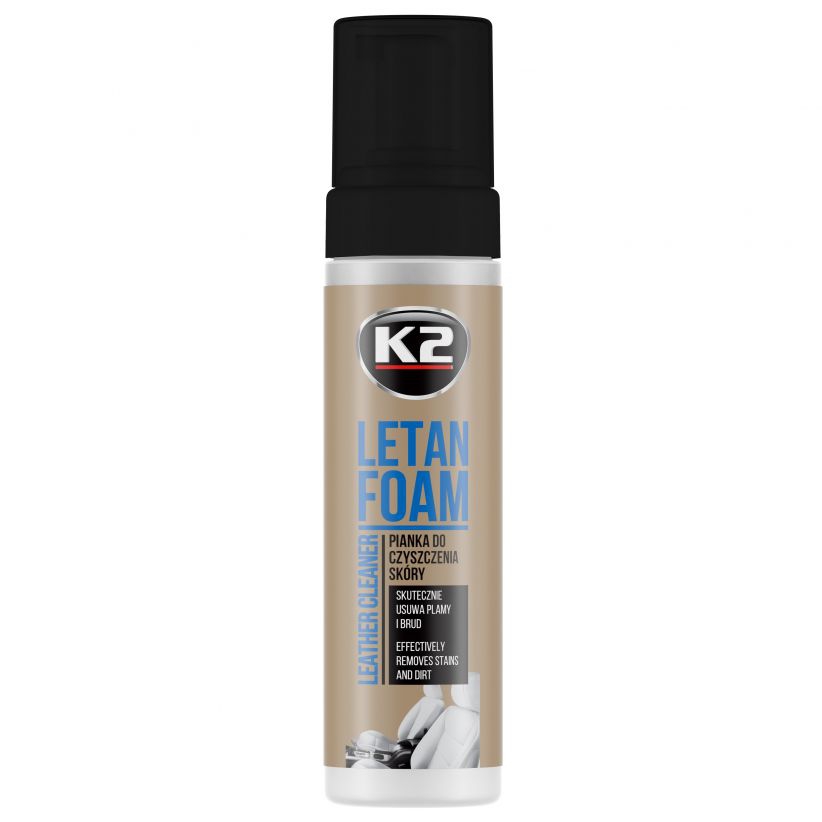 K2 Letan Foam Soft Deri Temizleyici Köpük 200 ML | pH Nötr Deri Koltuk ve Döşeme Temizleyici