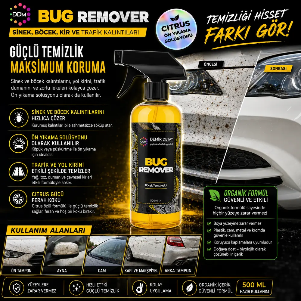 DDM Citrus Bug Remover 500 ml | Böcek Kalıntısı ve Organik Kir Temizleyici