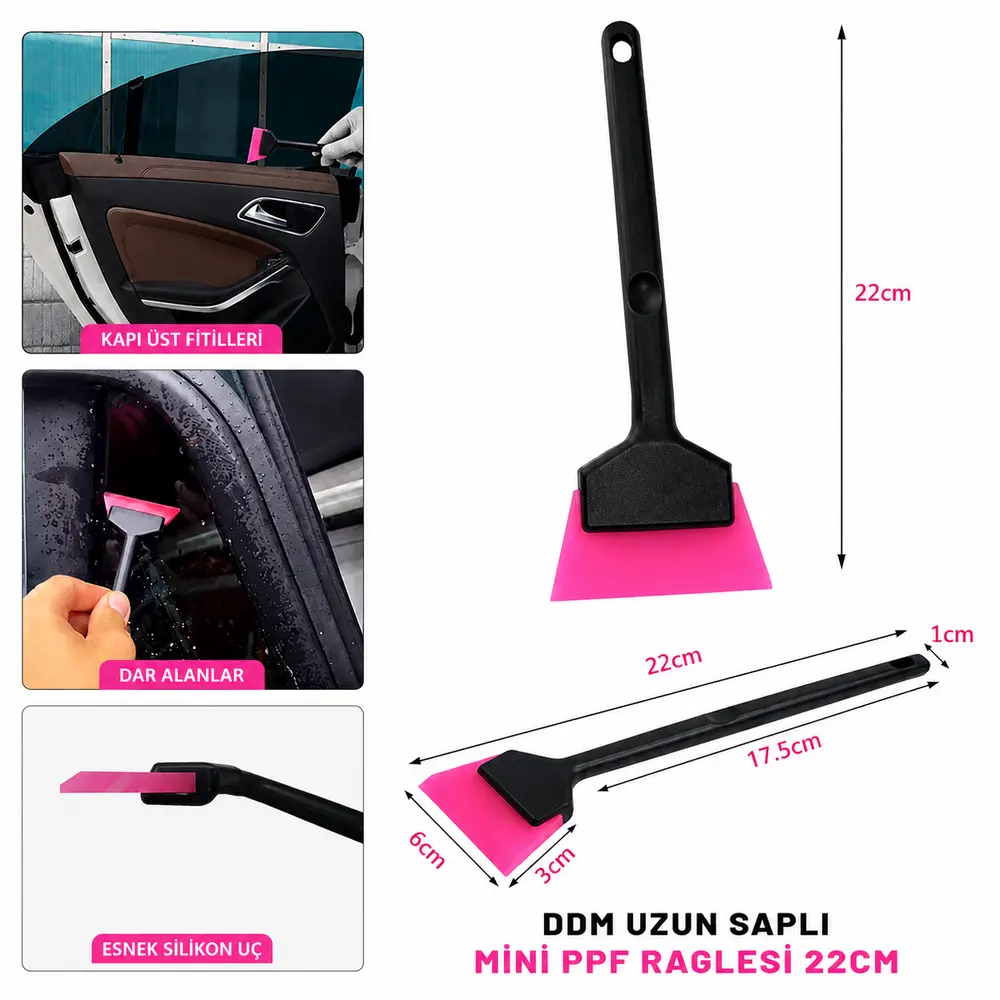 DDM Uzun Saplı Mini PPF ve Cam Filmi Raglesi 22x6 cm