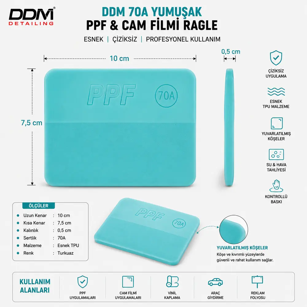 DDM 70A Yumuşak PPF ve Cam Filmi Ragle 10x7,5 cm
