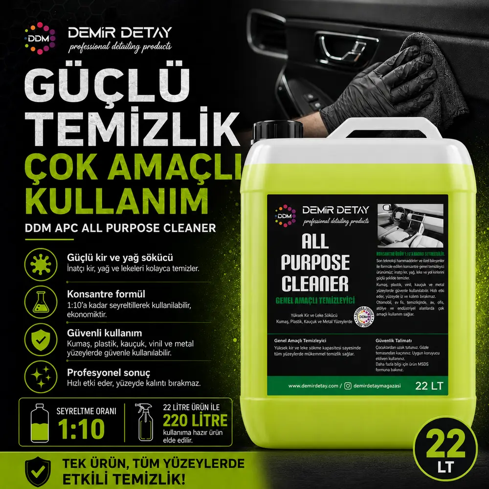 DDM All Purpose Cleaner APC 22 LT | Konsantre Genel Amaçlı Temizleyici