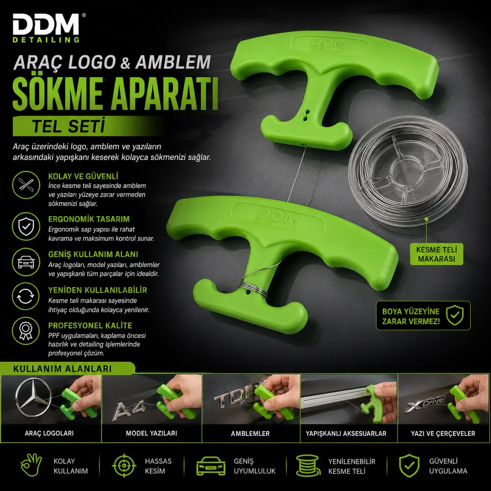 DDM Araç Logo ve Amblem Sökme Aparatı Tel Seti