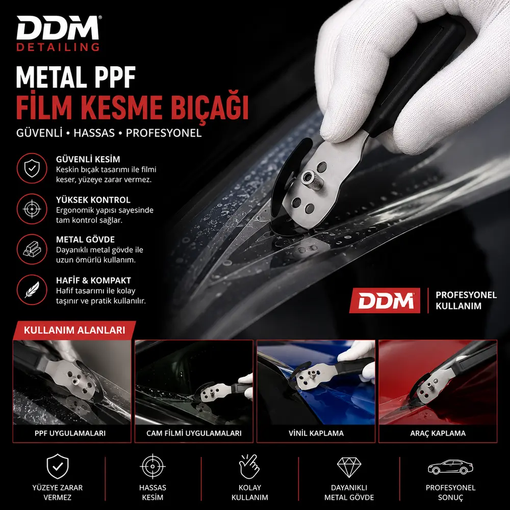 DDM Metal PPF Film Kesme Bıçağı | Güvenli Film Çekme Falçatası