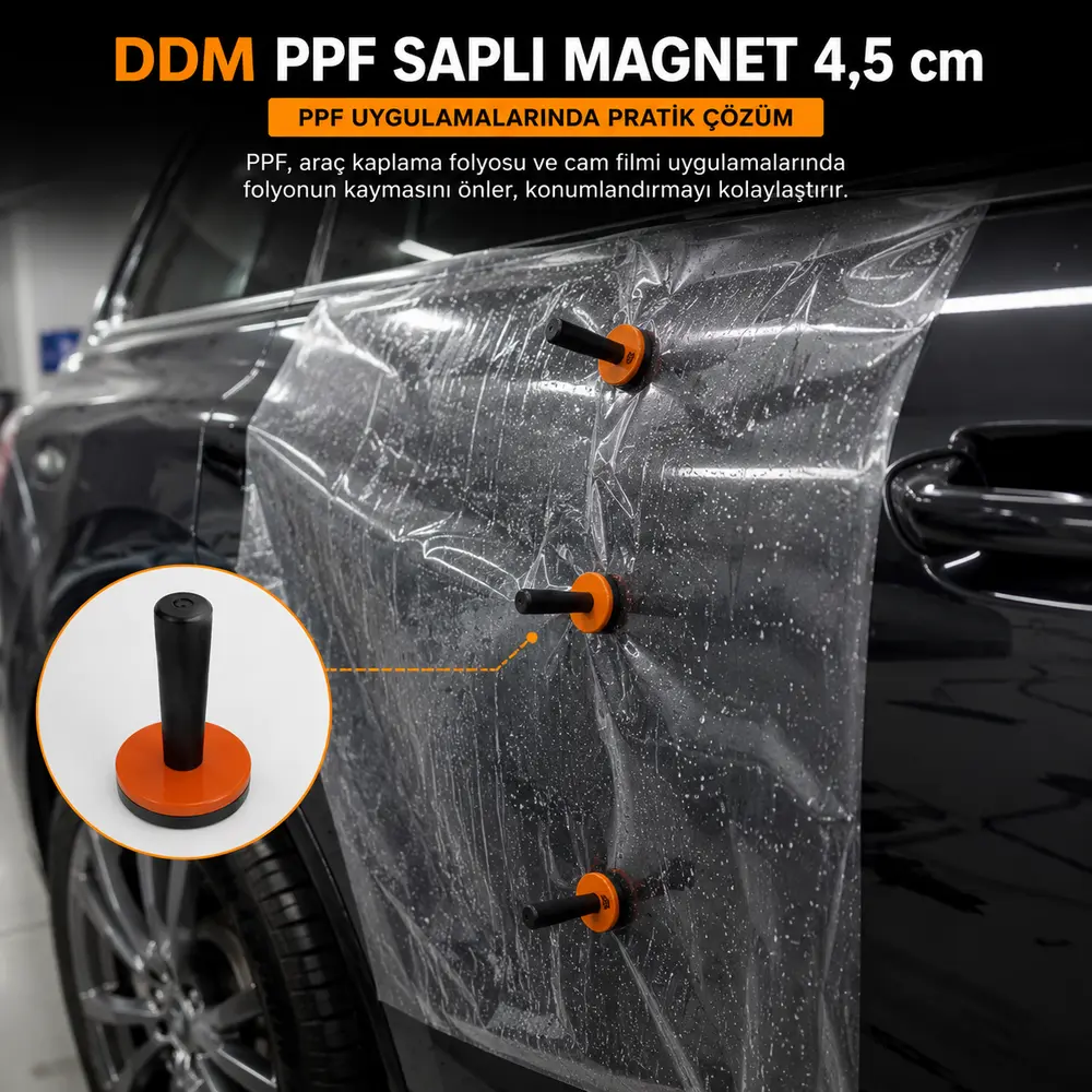 DDM PPF Saplı Magnet 4,5 cm | Güçlü Folyo Tutucu Magnet