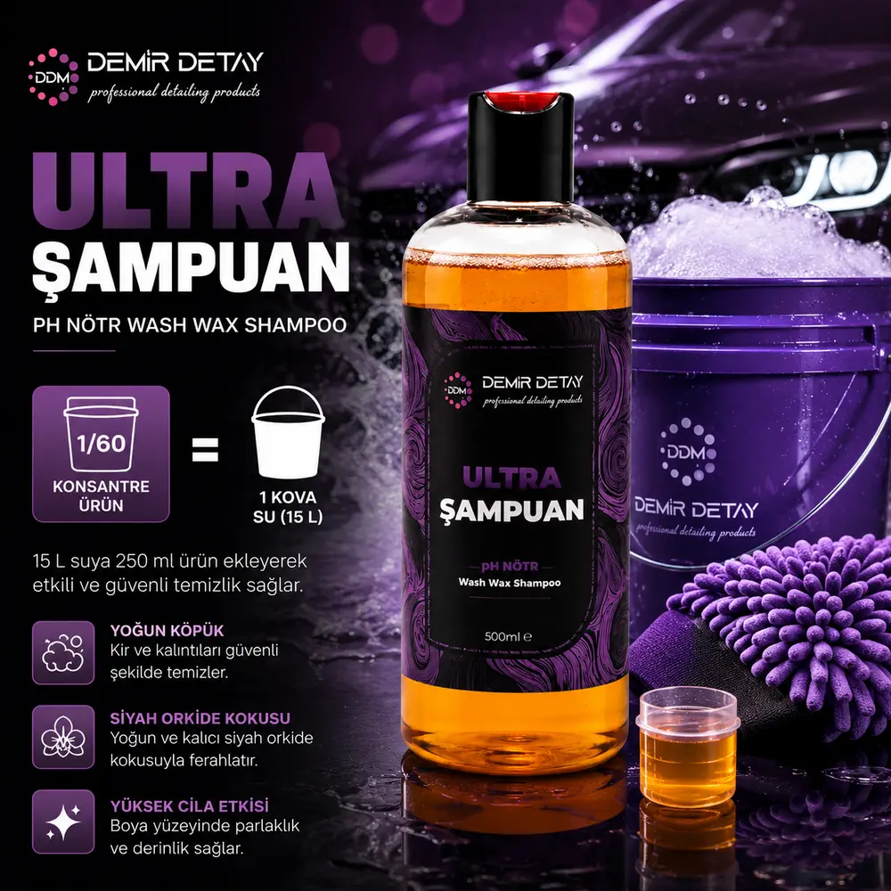 DDM Nötr Gold Seri Şampuan 500 ml | pH Nötr Cilalı Oto Şampuanı