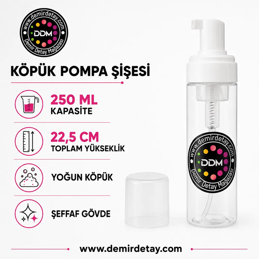 DDM Köpük Yapan Sprey Şişe 250 ML | Köpük Oluşturan Detailing ve İç Detay Şişesi