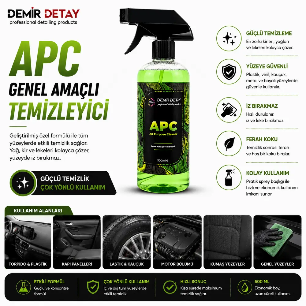 DDM APC Genel Amaçlı Temizleyici 500 ML | İç ve Dış Yüzey Çok Amaçlı Temizlik