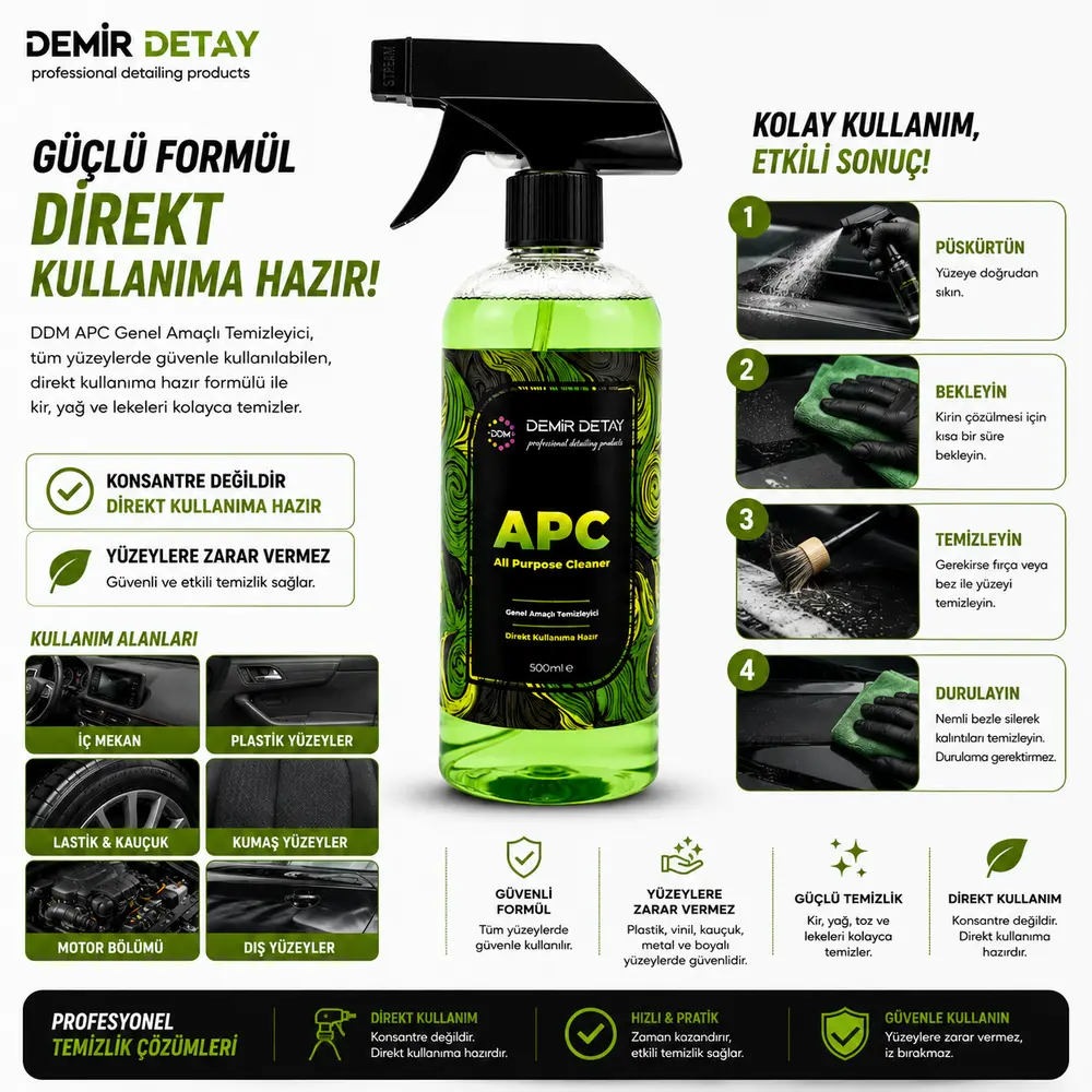 DDM APC Genel Amaçlı Temizleyici 500 ML | İç ve Dış Yüzey Çok Amaçlı Temizlik