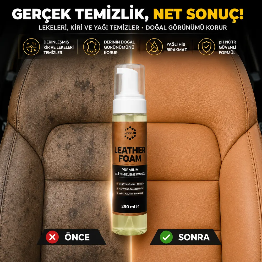 DDM Leather Foam Premium Deri Temizleme Köpüğü 250 ml | pH Nötr Mat Görünüm