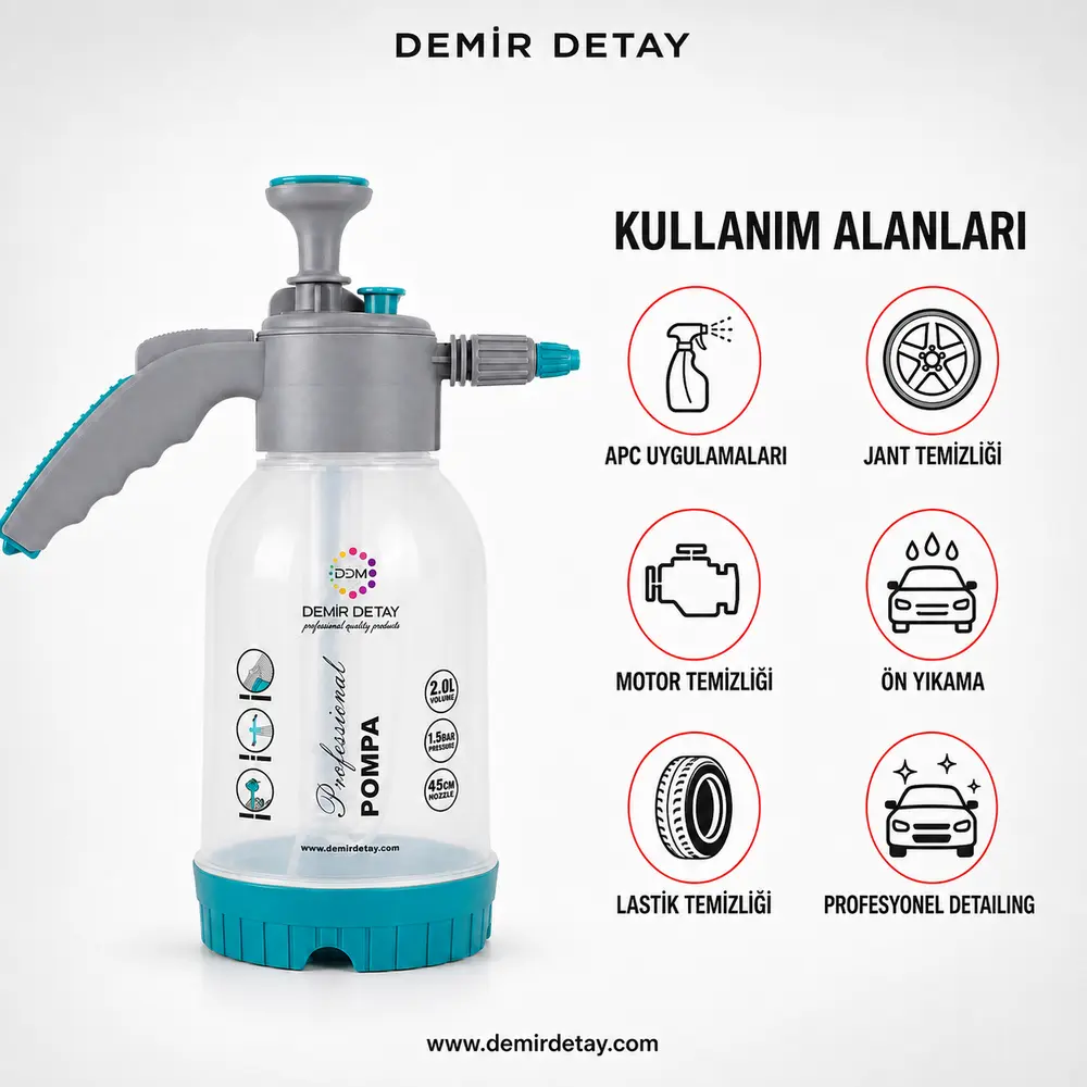 DDM Basınçlı Şeffaf Pompa 2 LT | Kimyasala Dayanıklı Basınçlı Sprey