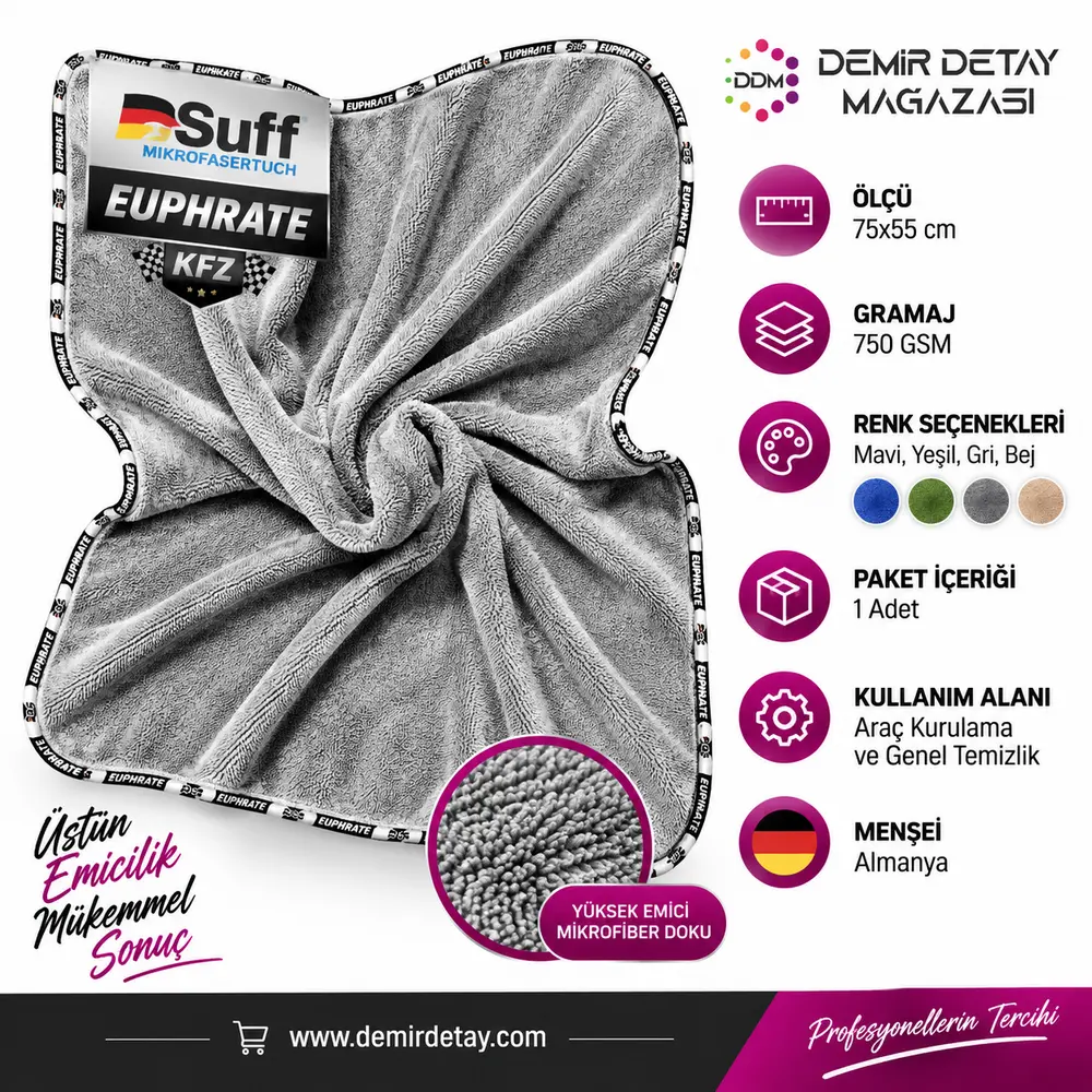 Euphrate KFZ Alman Üretim Tank Bezi 750 GSM 75x55 cm