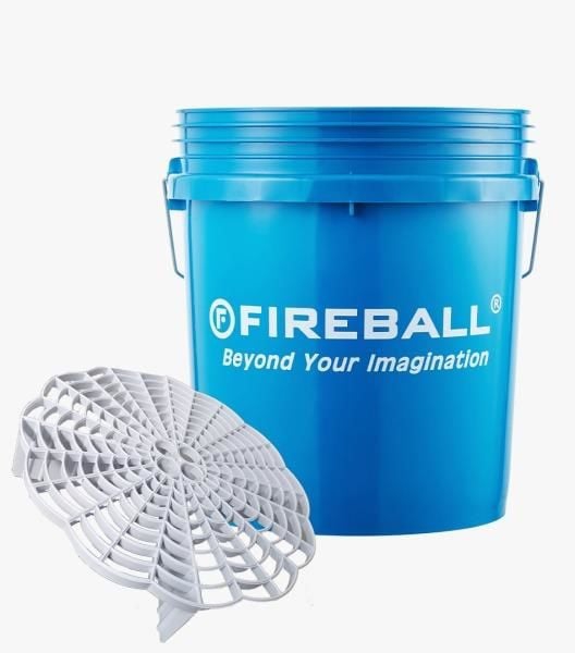 Fireball Bucket black yıkama kovası Mavi + grit guard yikama süzgeci 