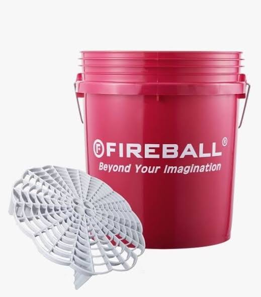 Fireball Bucket red yıkama kovası Kırmızı + grit guard yikama süzgeci 