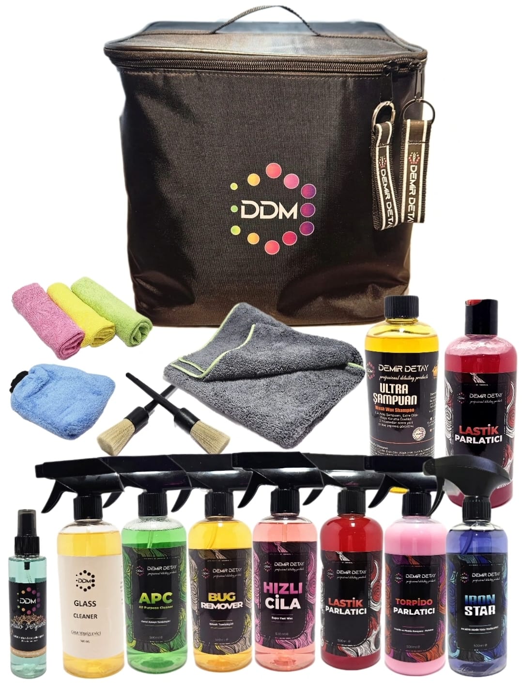 Ddm Car Detailing Kit 17 pcs - Ddm Çantalı Detay seti 17 parça 