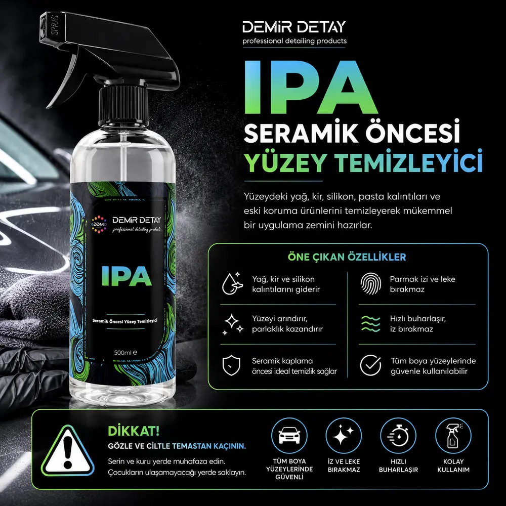 DDM IPA İzopropil Alkol %99,9 Saflıkta 500 ml | Panel Wipe ve Yüzey Hazırlayıcı