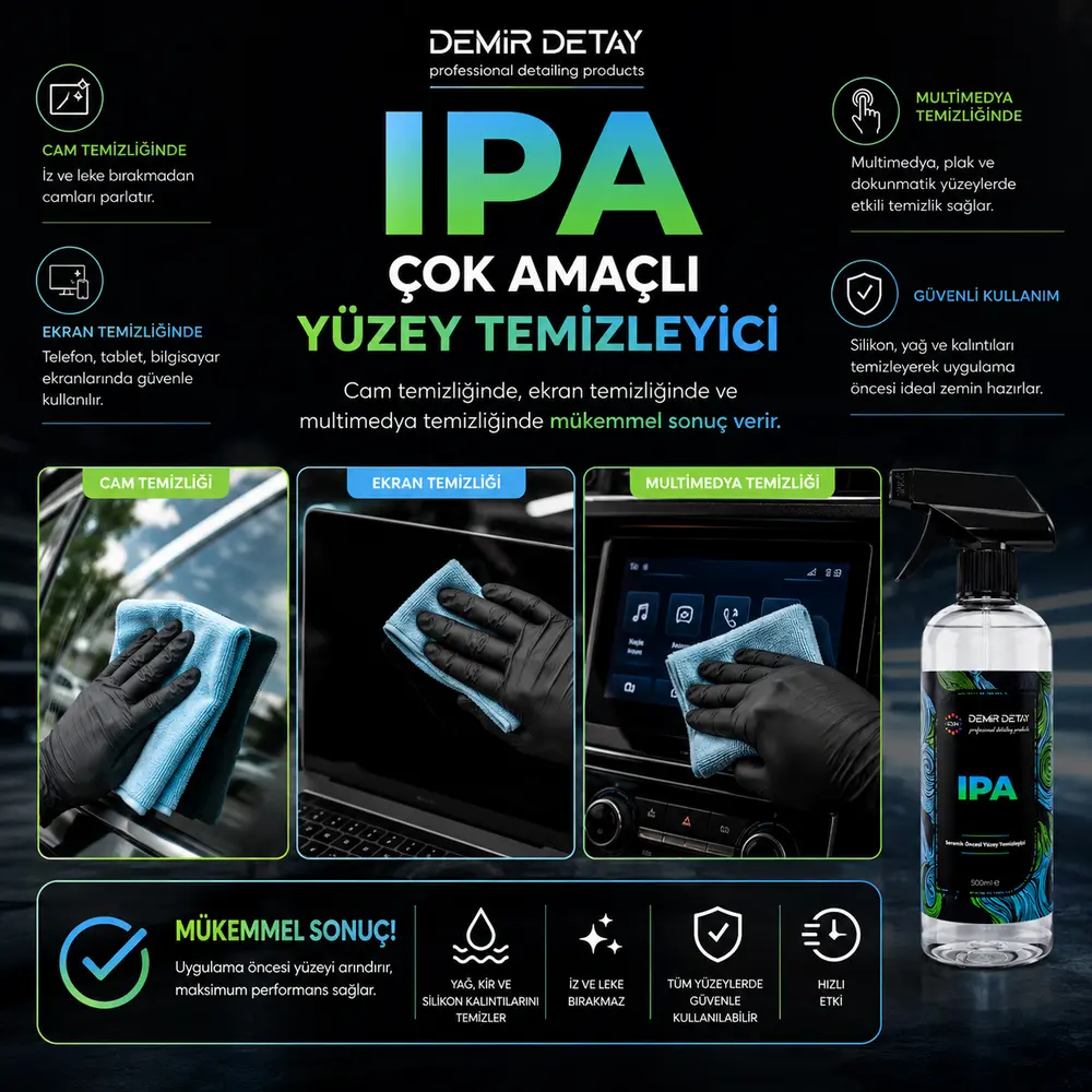 DDM IPA İzopropil Alkol %99,9 Saflıkta 500 ml | Panel Wipe ve Yüzey Hazırlayıcı
