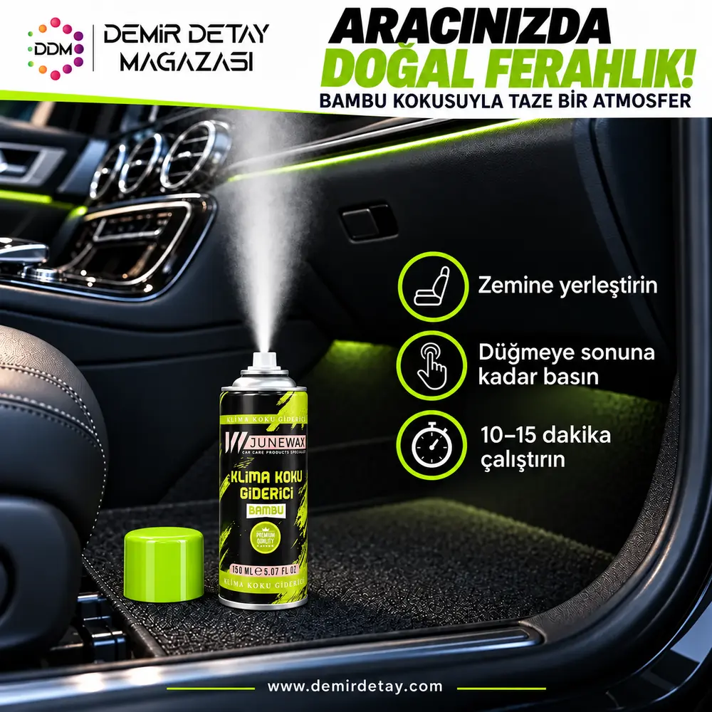JuneWax Özel Bambu Parfüm Esanslı Klima Koku Giderici 150 ML | Klima Bombası ve Araç İçi Koku Giderici