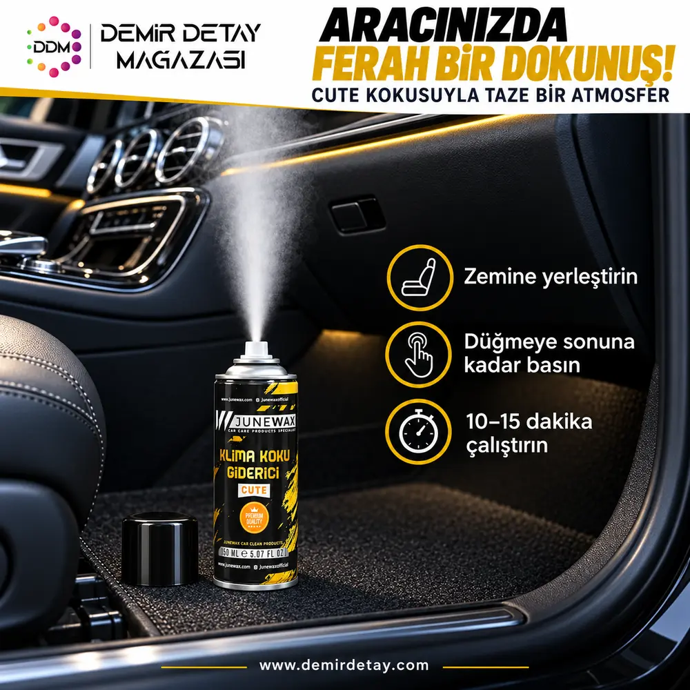 JuneWax Özel Cute Parfüm Esanslı Klima Koku Giderici 150 ML | Klima Bombası ve Araç İçi Koku Giderici