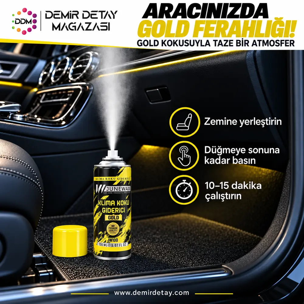 JuneWax JW100 Gold Klima Koku Giderici 150 ml | Parfüm Esanslı Klima Bombası