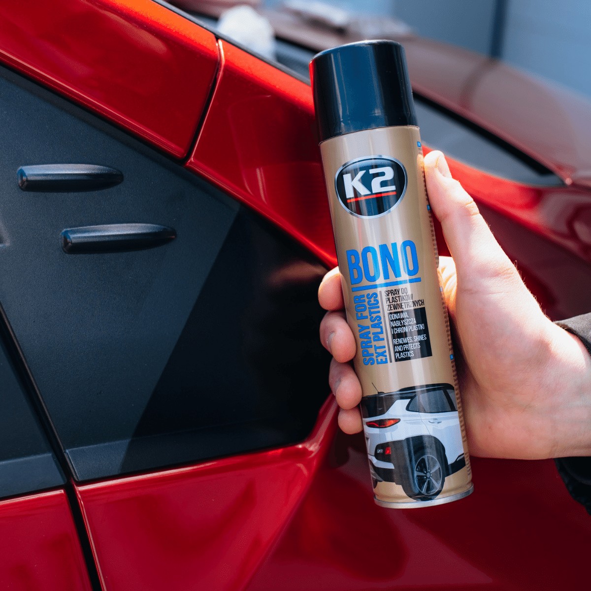 K2 Bono Aerosol Dış Plastik Aksam Koruyucu ve Yenileyici 300 ML | Tampon, Plastik Trim ve Kauçuk Yenileyici