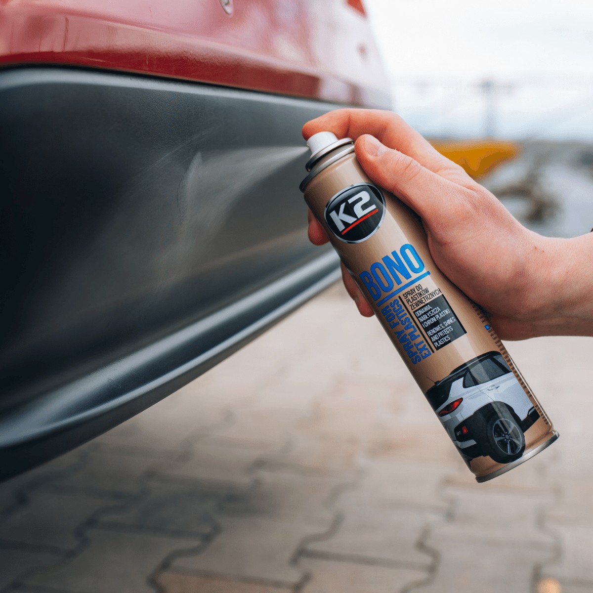 K2 Bono Aerosol Dış Plastik Aksam Koruyucu ve Yenileyici 300 ML | Tampon, Plastik Trim ve Kauçuk Yenileyici